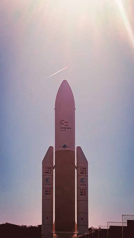 Replica of Ariane 5 rocket at the Cite de Espace, Toulouse