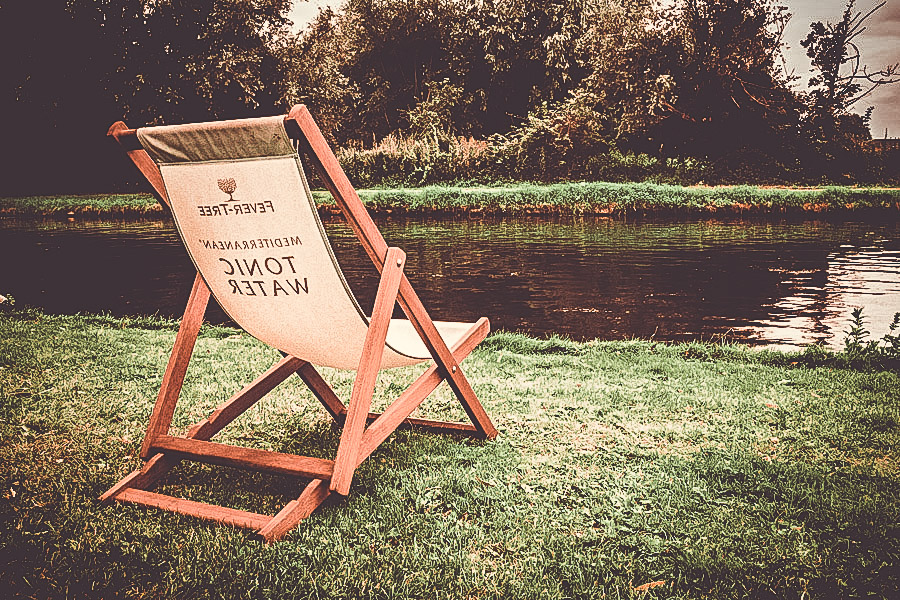 Deckchair with riverside view