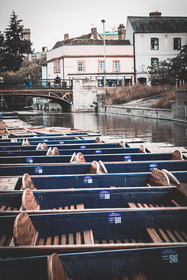 christmas cambridge punts on river