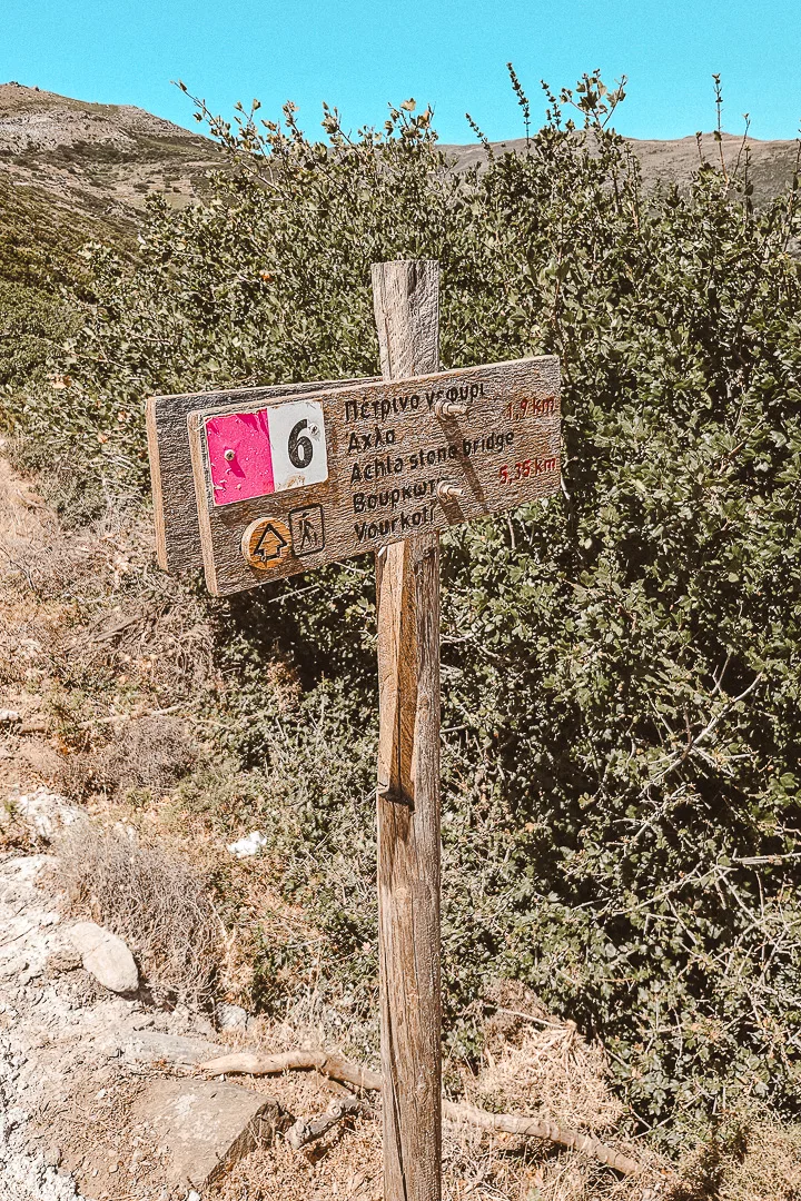 hiking sign, Andros