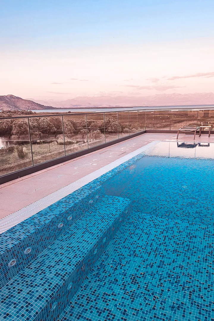 hotel de andros pool with Lake Skadar view in background