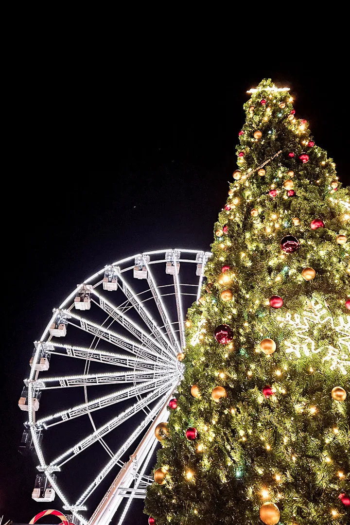 Christmas in cambridge big wheel and Christmas tree