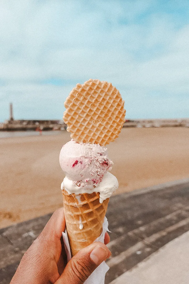 ice cream in front of Margate beach