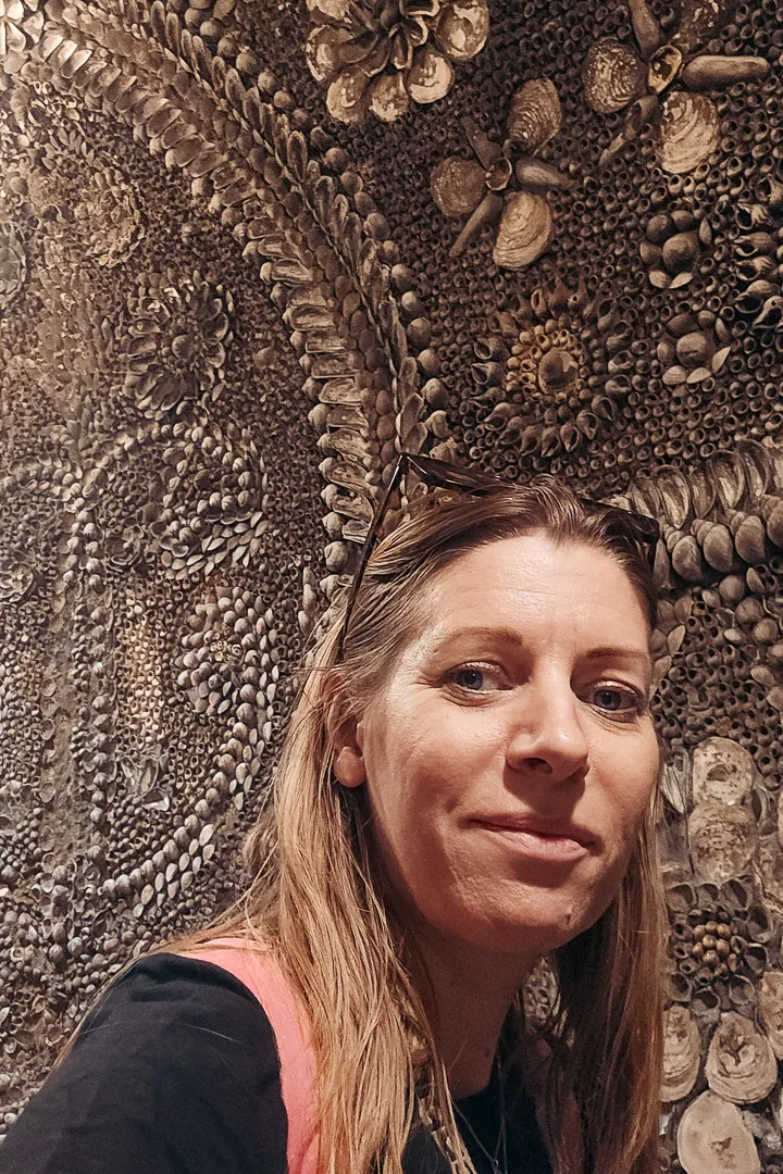 woman at shell grotto