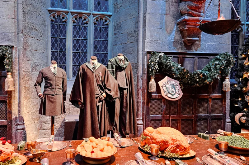 warner bros studios great hall with costumes
