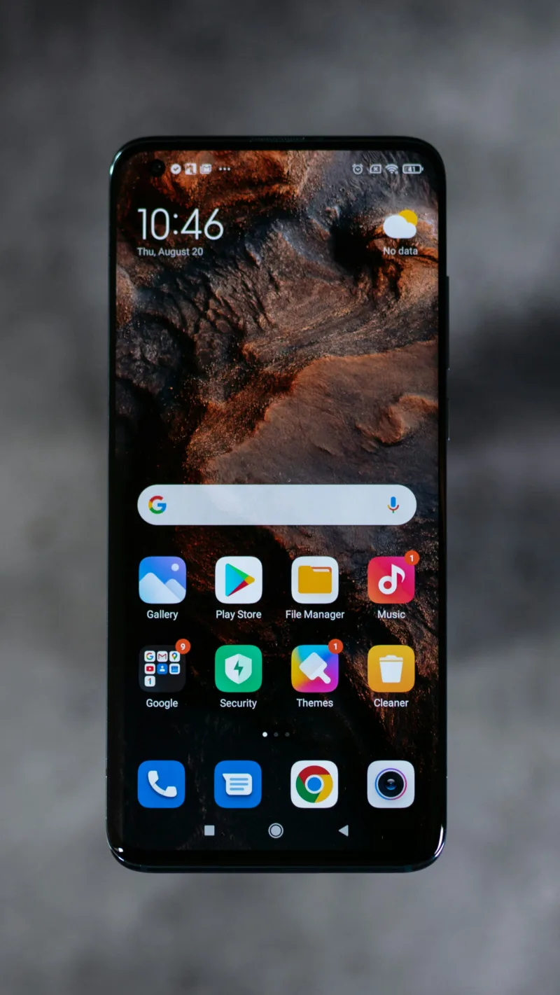 mobile phone with apps display