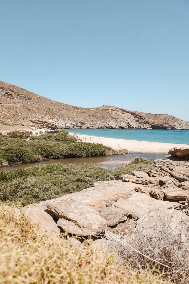 achla andros river and sea in view