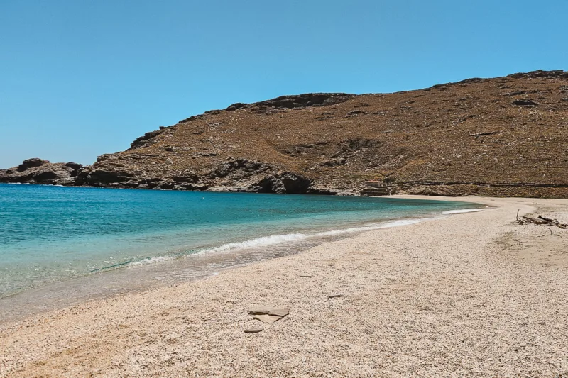 beach view at achla, andros, greece